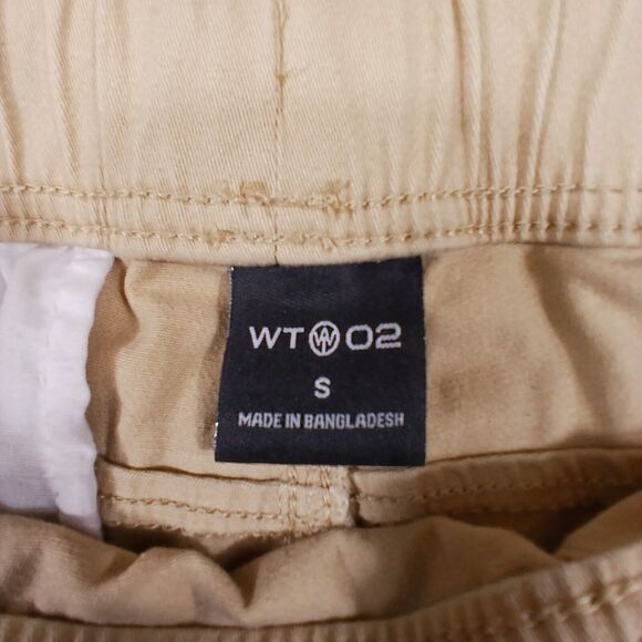 WT 02 Jogger Pants Men's Size S Tan Slash‎ Pocket Elastic Waist Drawstring - Picture 7 of 12